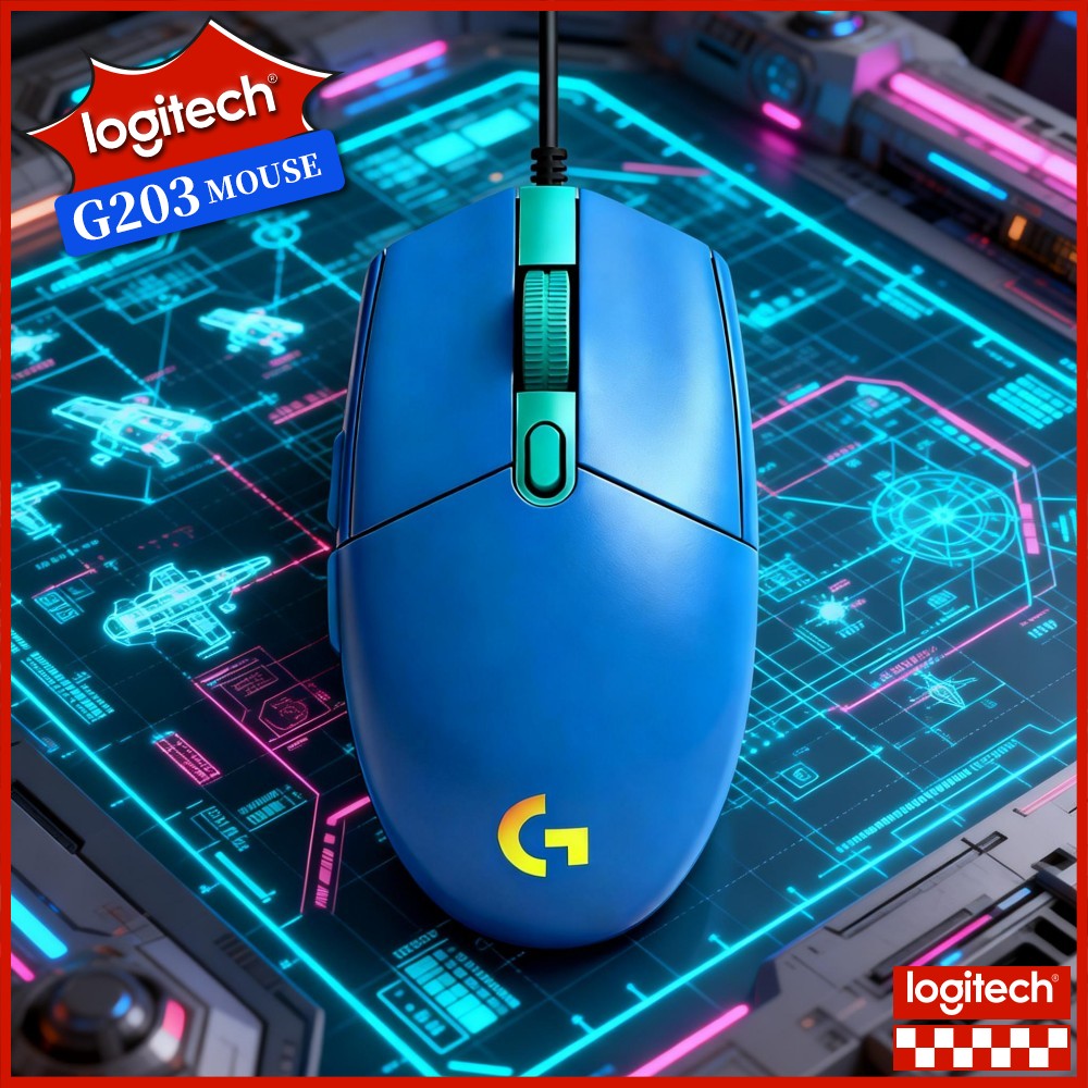 Logitech Mouse G203 - Logitech G203 Kabelgebundene Gaming-Maus, anpassbares RGB-Leuchten,