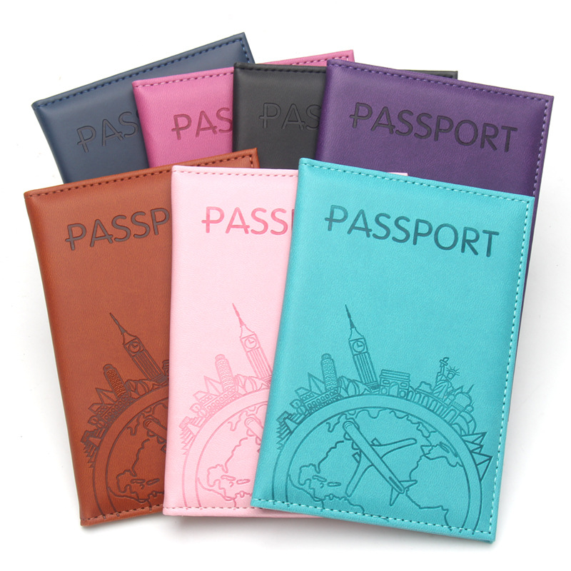 Tech Accessories For Travel - Global Flight Bedruckter Reisepasshülle aus Leder,