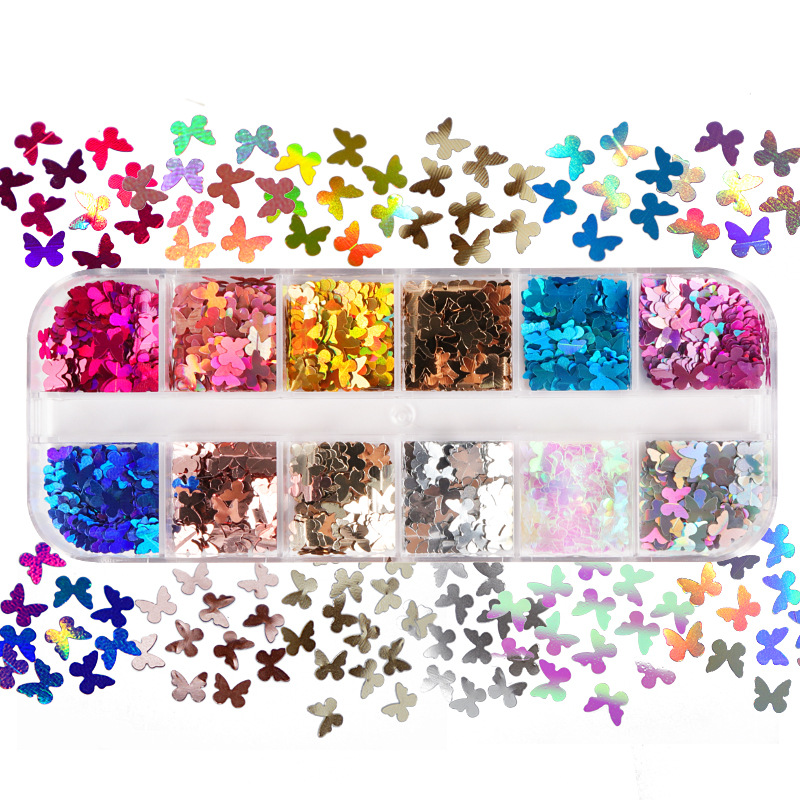 Tech Accessories - Mix Farbe Fluoreszierende Schmetterling Glitter Wimpern