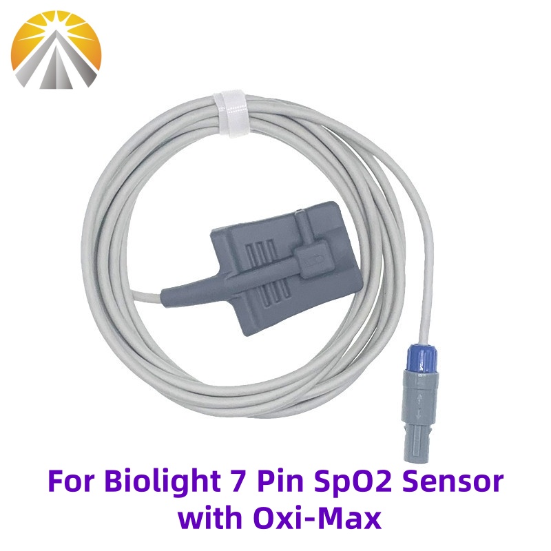Tech Accessories - Für Biolight 7-Pin SpO2-Sensor-Monitor, wiederverwendbare SAO2-Herzfrequenzsonde